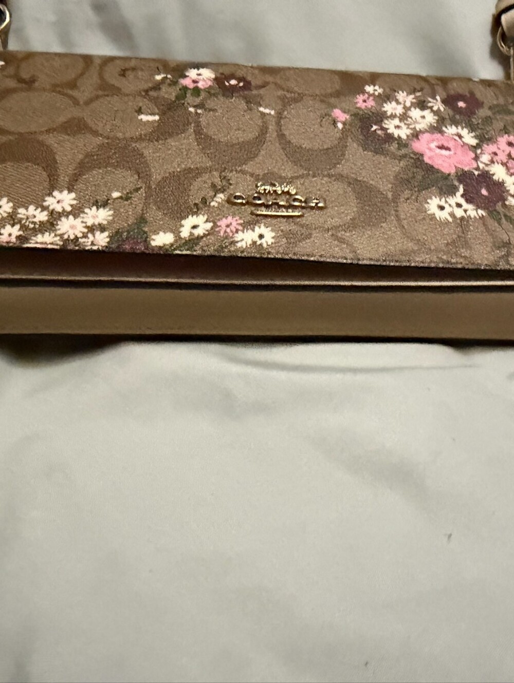 Small brown flowered COACH purse - Picture 5 of 6